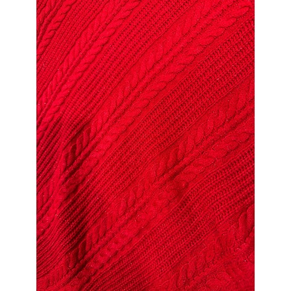New York & Company Red Cable Knit Tunic Sweater Womens Long Sleeve - Picture 3 of 5